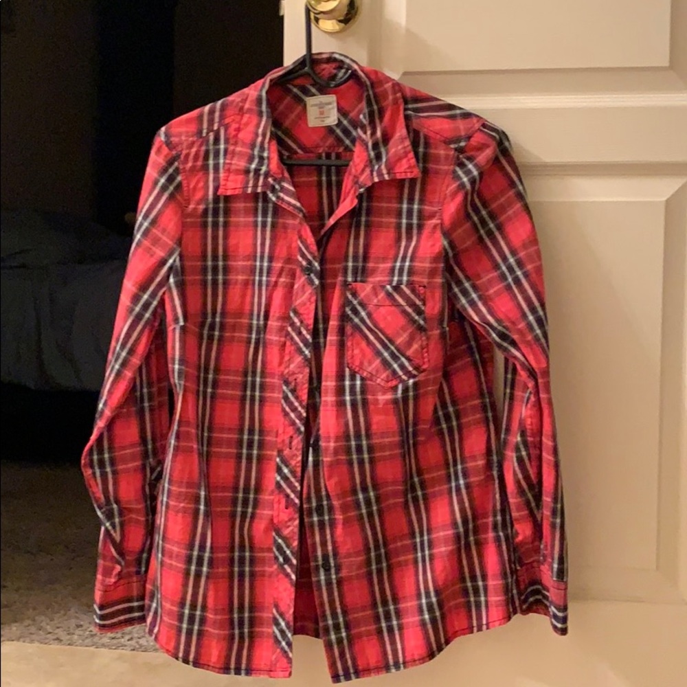 Pink Plaid Shirt